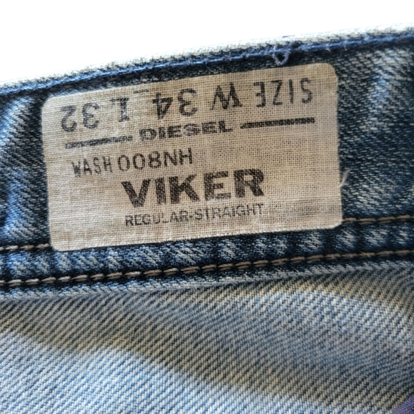 DIESEL Viker Regular Straight Fit Men's Blue Jeans - Picture 4 of 8